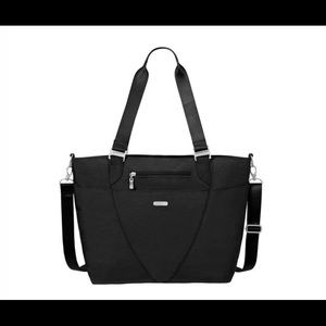 NWT $98 Baggallini Avenue Tote Bag - Black/Sand